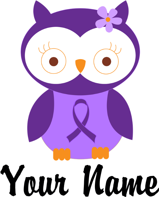 Personalized Purple Ribbon Owl Teddy Bear - Purple Ribbon Awareness Owl Ornament (round) (700x700)