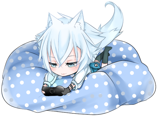 Chibi On A Beanbag By Noriben - Cartoon (617x551)