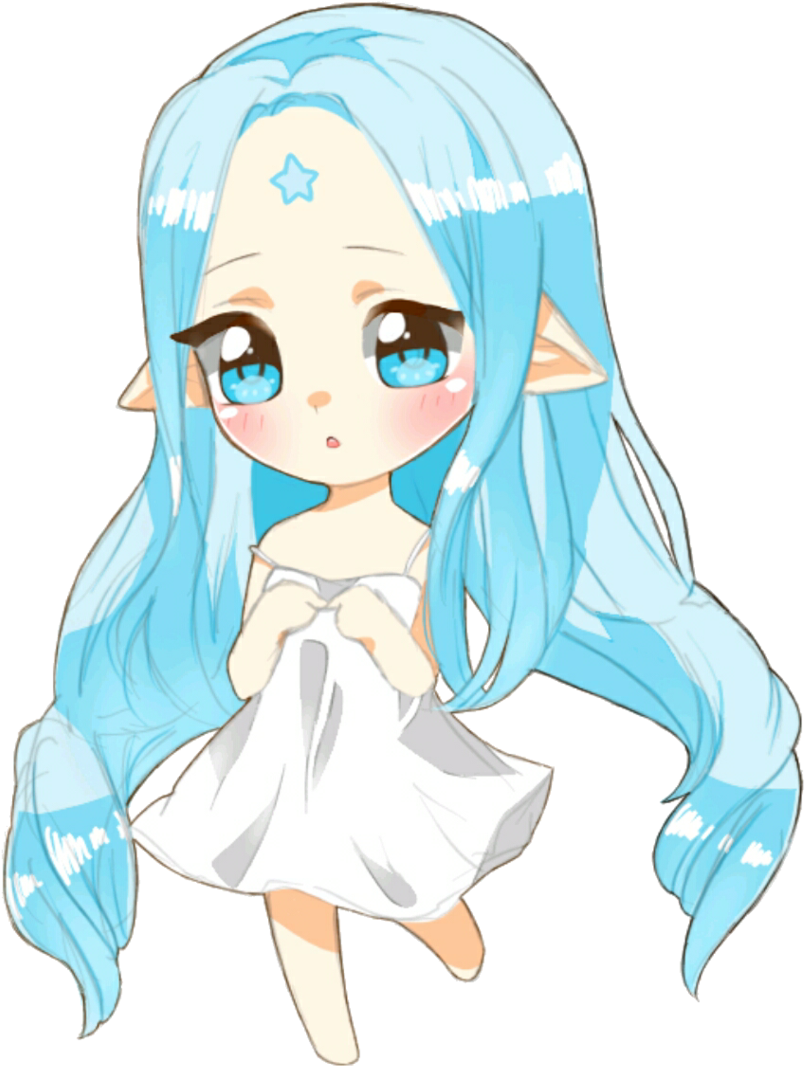 Little Blue Elf By Miuramen Little Blue Elf By Miuramen - Cartoon (1024x1472)