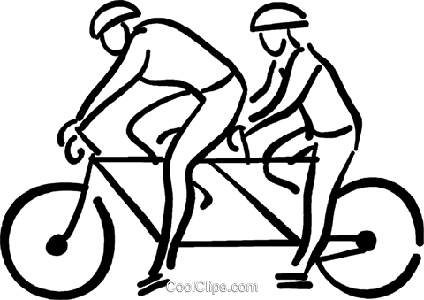 Two Person Bicycle Royalty Free Vector Clip Art Illustration - Logo Tandem (480x339)