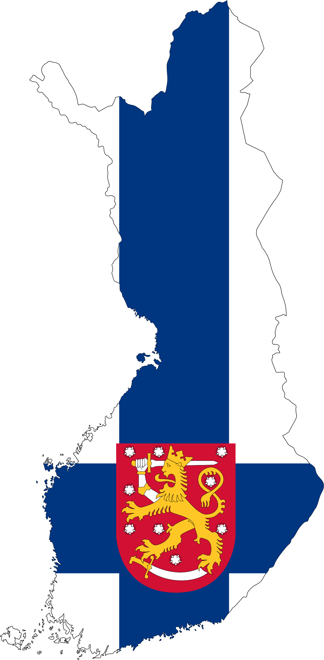 Big Image - Finnish Coat Of Arms Flag (1074x2187)
