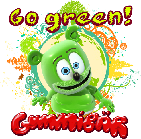 Go Green Trees Design Gummibär T-shirt - Free Vector Earth (500x516)