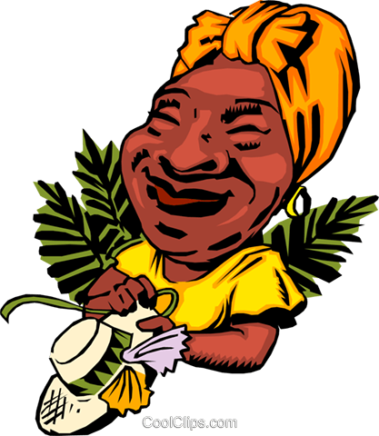 Cartoon Caribbean Lady Royalty Free Vector Clip Art - Cartoon African People (417x480)