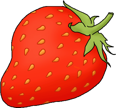 Simple Strawberry Clip Art Strawberry Clipart Black - いちご フリー 素材 (400x372)