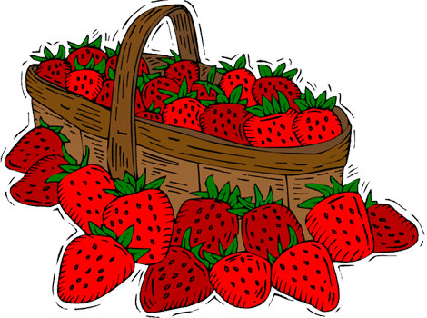 Pin Strawberry Clipart Transparent - Basket Of Strawberries Clipart (470x350)