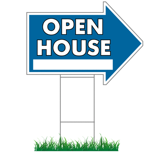 17" X 23" Open House Directional Arrow Signs - Coldwell Banker Open House Signs (530x530)