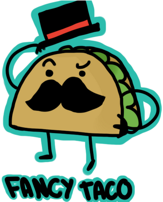 Larry's Tacos - Taco With A Mustache (400x400)