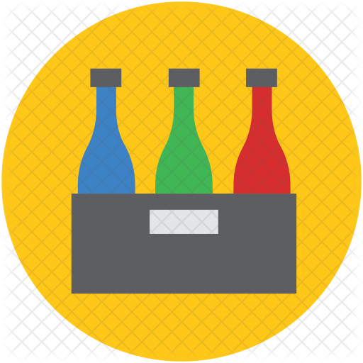Bottles Crate Icon - Glass Bottle (512x512)