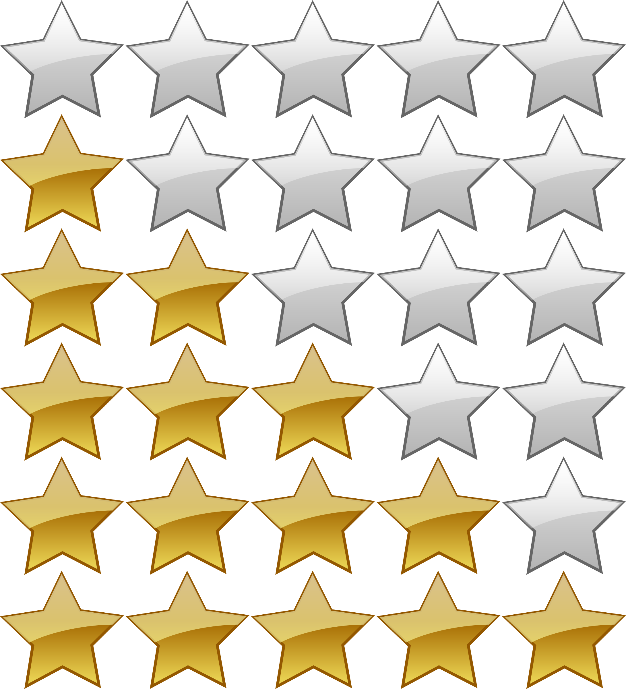 5 - Star Rating Icon Png (2181x2400)