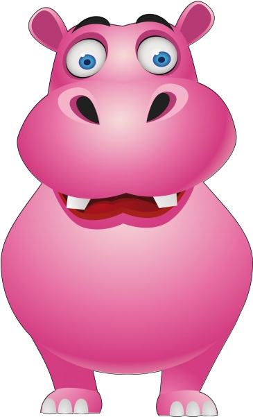 Hippopotamus Pink Cartoon Clip Art Images - Jungle (600x600)