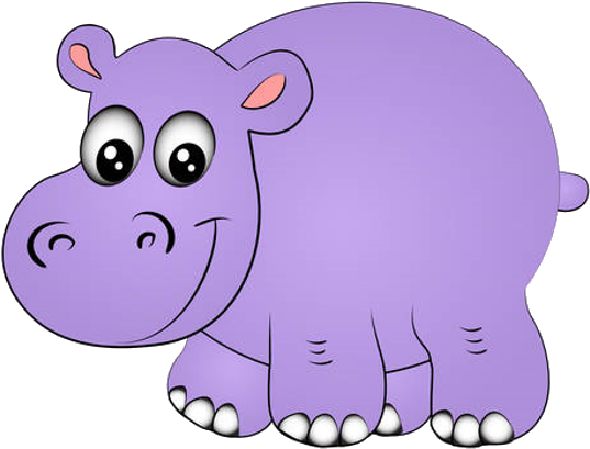 Hippopotamus Baby Cartoon Clip Art Images - Cartoon Hippo (600x600)