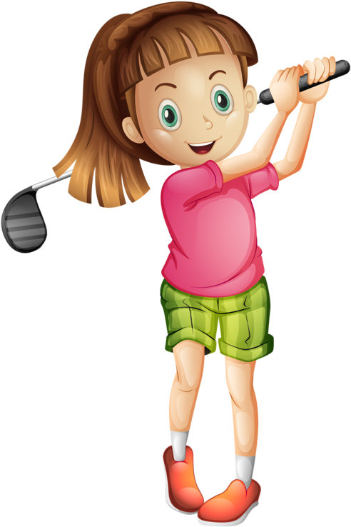 Girl Playing Golf Clipart (626x800)