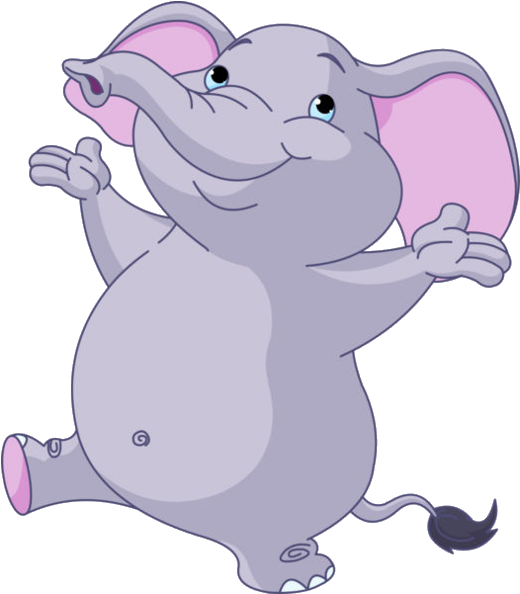Cartoon Baby Elephant Jungle Animal On A Transparent - Funny Cartoons Of Elephant (600x600)