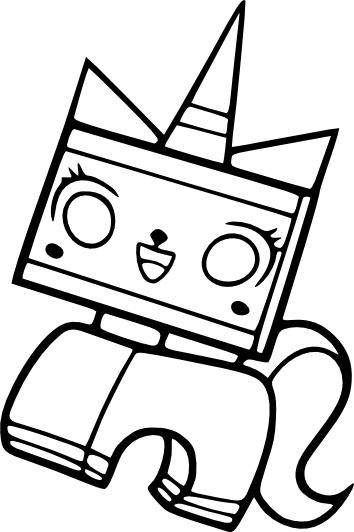 Misc, Personal Use, Lego Kitty, - Unikitty Coloring Pages (354x532)