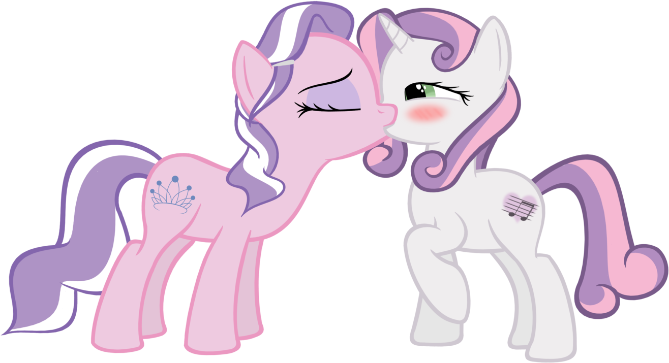 Diamond Tiara And Sweetie Belle By Darthlena - Cartoon (1600x1120)