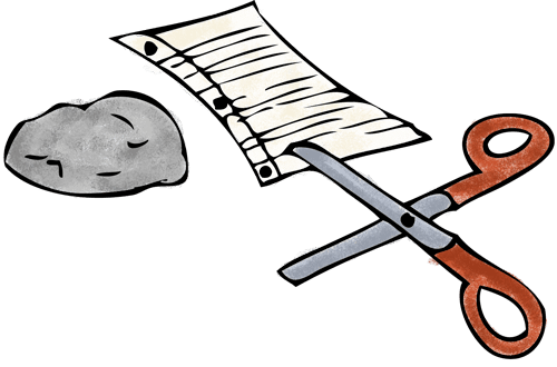 Rock Paper Scissors Clipart - Rock Paper Scissors Clip Art (500x330)