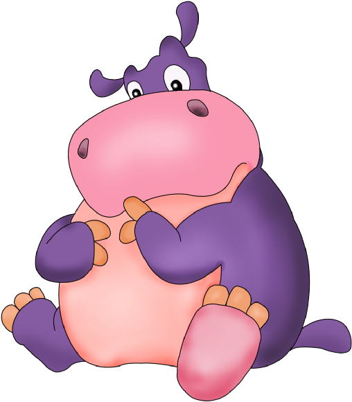 Hippopotamus Pink Cartoon Clip Art Images - Cartoon (600x600)