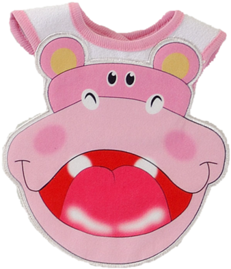 Bib 1905 Buude Hippo Pink Girl - Bib (480x480)