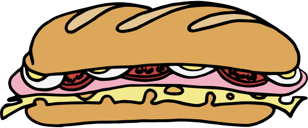 Sandwich One Png Images - Sub Sandwich Clipart (800x332)