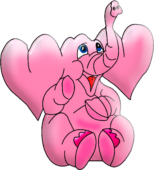 Cartoon Pink Elephant Cartoon Clip Art Images On A - Cartoon (600x600)