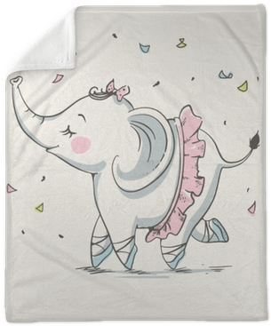 Cute Elephant Ballerina Dancing Cartoon Hand Drawn - Cute Elephant Drawing (400x400)