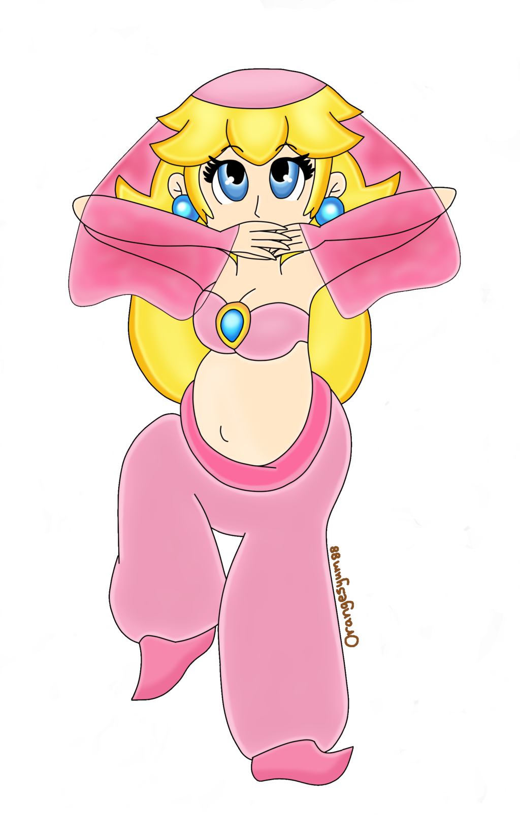 Princess Peach Belly Dance By Orangesyum88 Princess - Princess Peach Belly Dance (1024x1655)
