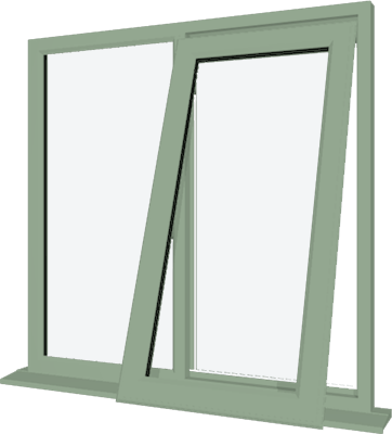 Chartwell Green Upvc Window Style - Window (362x400)