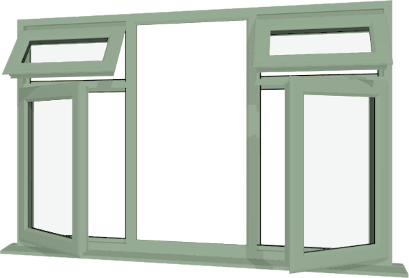 Chartwell Green Upvc Window Style - Window (587x400)