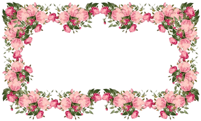 Flowers Pink Frame - Transparent Flower Border Clipart (400x400)