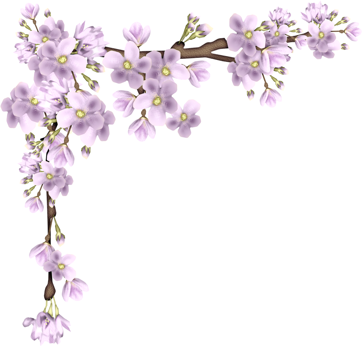 Pink Spring Branch Png Pictureu200b Gallery Yopriceville - Flower Branch Png (1214x1170)