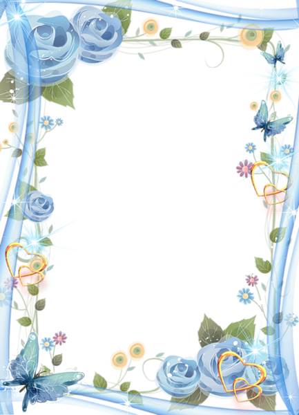 Beautiful Blue Transparent Photo Frame - Beautiful Borders And Frames For Projects (433x600)