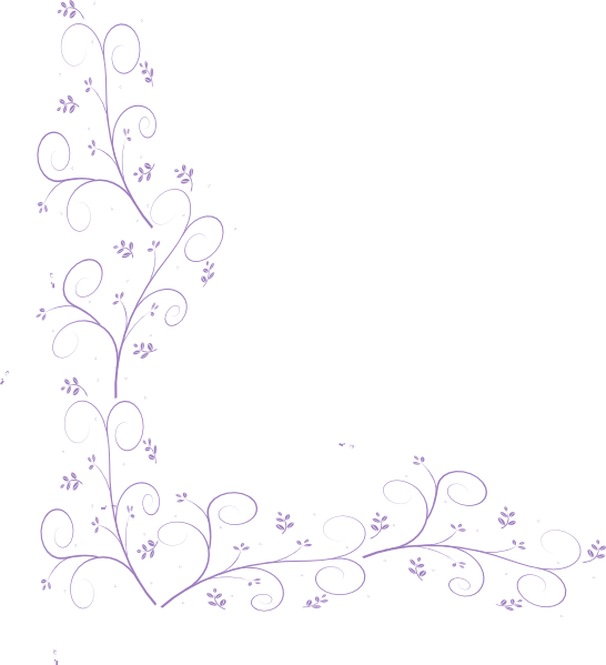 Purple Flower Clipart Corner Pencil And In Color Purple - White Corner Embellishment (546x599)
