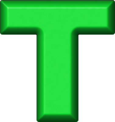 Etc > Presentations Etc Home > Alphabets > Refrigerator - Letter T In Green (378x400)