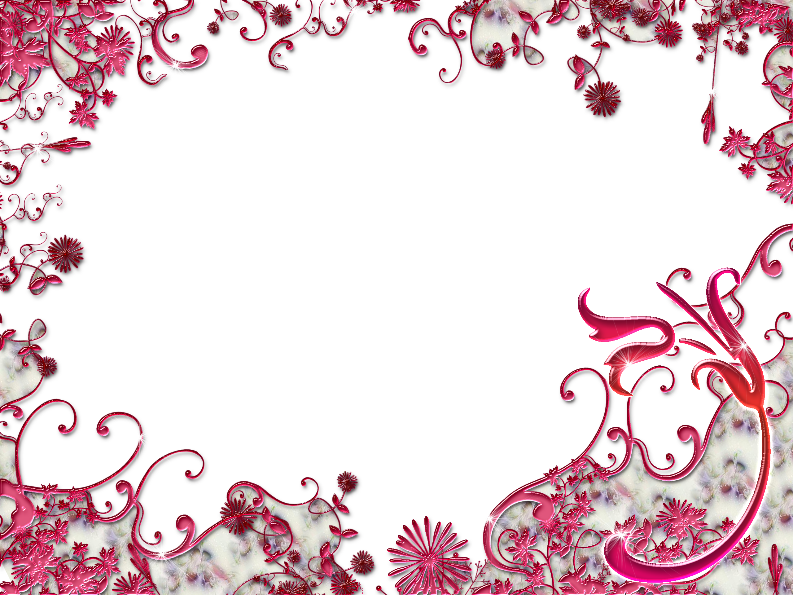 Wedding - Bordure De Page Fleur Rouge (2560x1920)