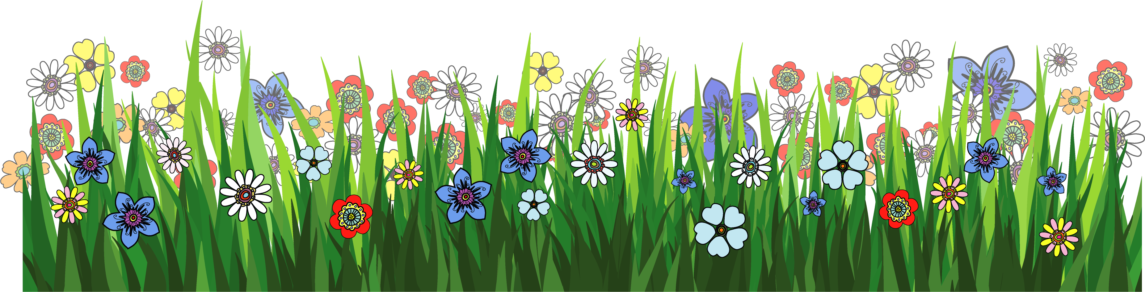 Grass Clipart Flower Meadow - Animated Grass Png Transparent (3809x989)