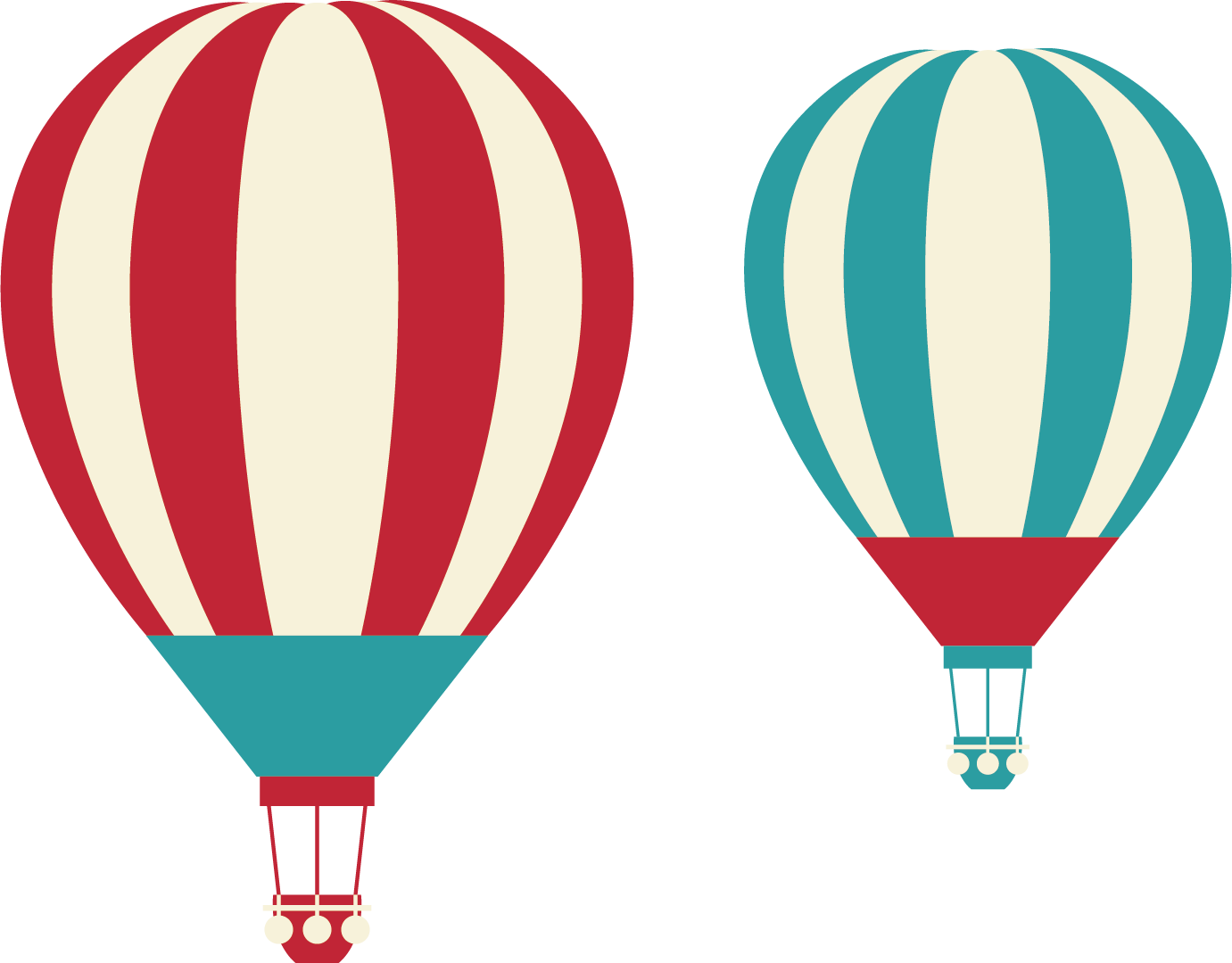 Balloon Fundal Clip Art - Clip Art Red Hot Air Balloons (1381x1080)