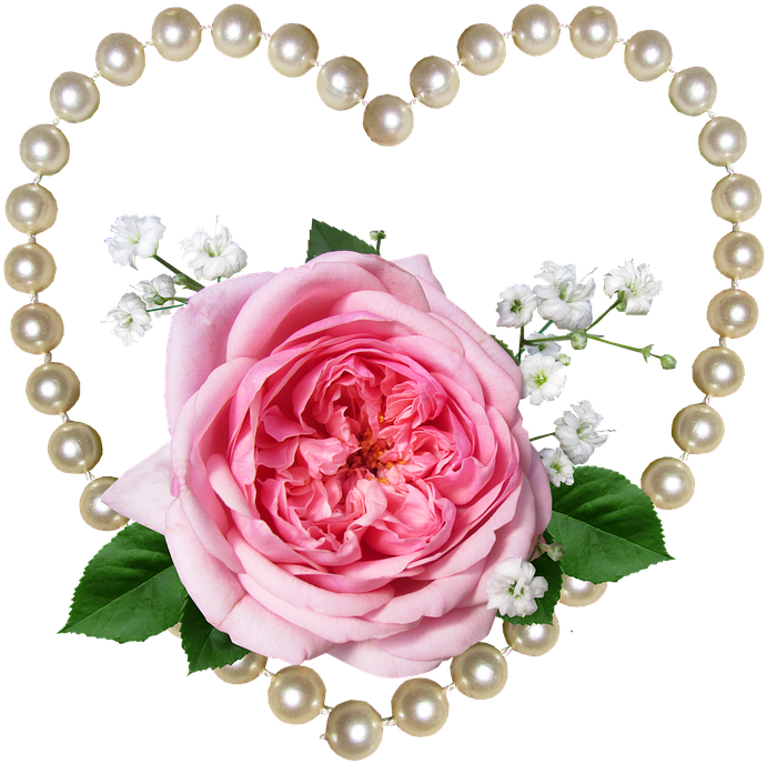 Heart, Flowers, Rose, Decoration - Corazon Png De Perlas (720x720)