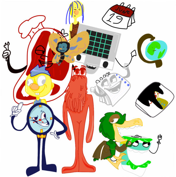 Finished Dhmis Drawing By Gamerpro2003 - Cartoon (1024x768)