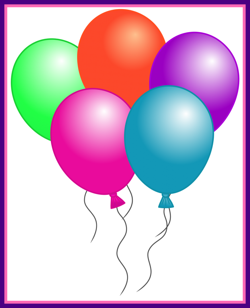 Appealing Birthday Balloon Clip Art Clipart Of Bouquet - Balloon Clipart (872x1074)