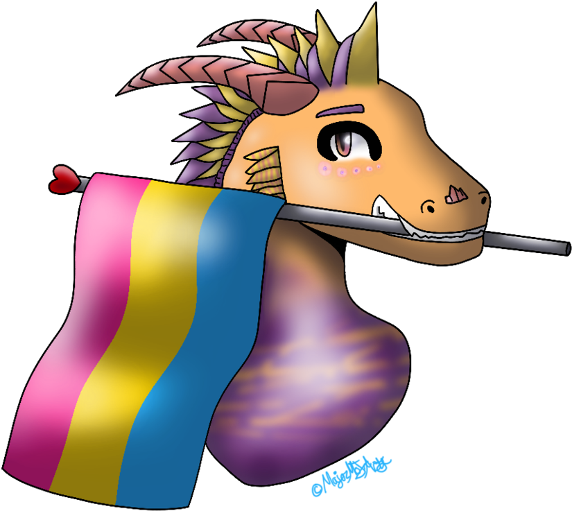 Pansexual Pride Dragon By Sunfurthewolf Pansexual Pride - Digital Art (1024x788)
