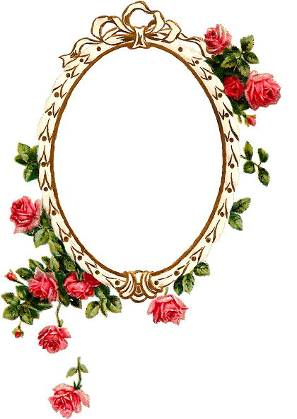 Victorian Die Cut - Frame Flower Vintage Png (452x640)