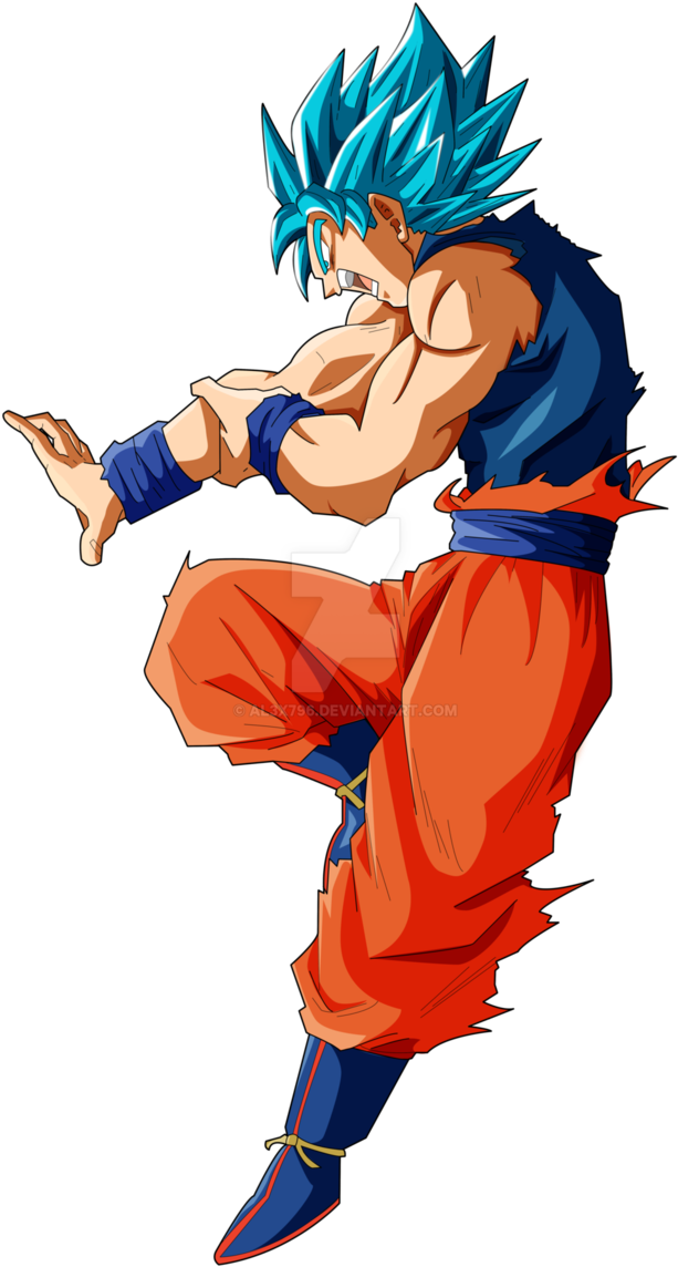 Goku Blue Hakai Dragon Ball Super Palette 1 By Al3x796 - Dragon Ball Super Goku Png (647x1234)