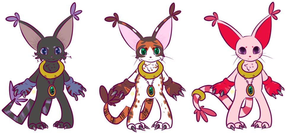 Gatomon Drawing Digimon Cartoon - Gatomon Variations (1024x503)