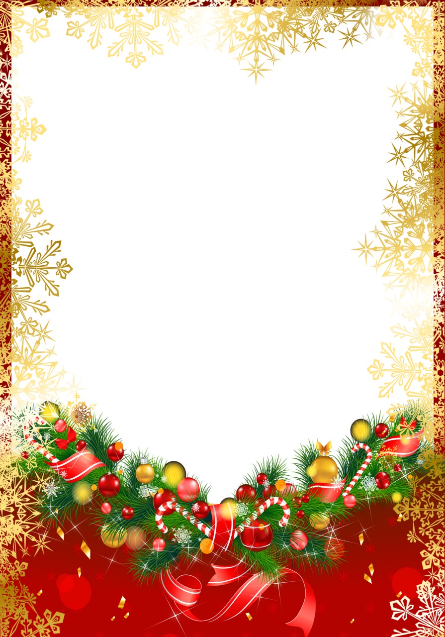 Frame Png Border For Christmas - Christmas Frames And Borders Red (895x1280)