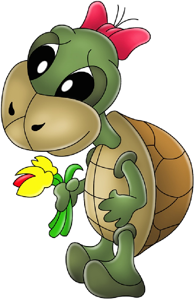 Valentine Cute Animal Cartoon Images - Cute Turtle Cartoon Png Format (600x600)
