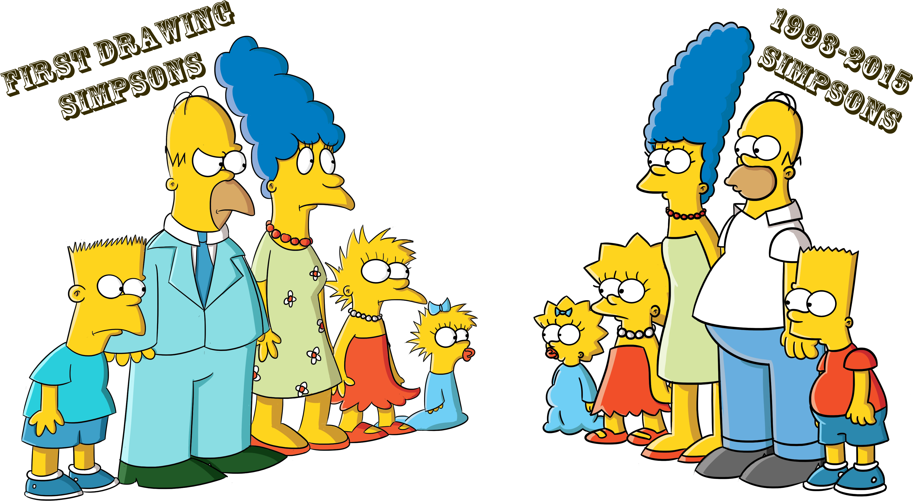 Bart Simpson Lois Griffin Brian Griffin Drawing - Old Simpsons Vs New Simpsons (3840x2160)