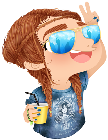 Anna Lubinski - Illustration - Cartoon Portrait - Character - Illustration Été (360x450)