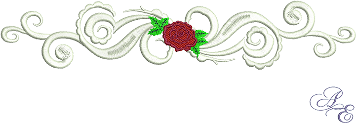 Rose Scroll Border - Center Border Design (722x361)