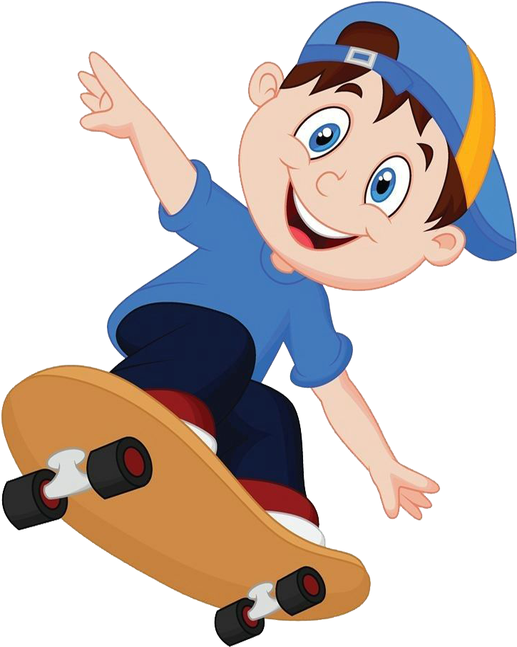 Cartoon Skateboarding Clip Art - Cartoon Boy Skateboarding (740x921)