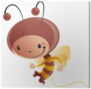 Obraz Na Plátně Cartoon Usměvavé Dítě Nosit Legrační - Illustration (400x400)